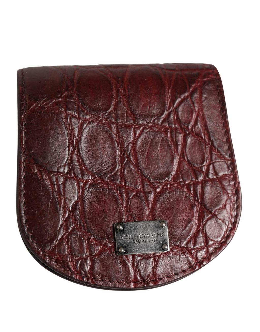Portacondomi tascabile Dolce & Gabbana in pelle esotica bordeaux