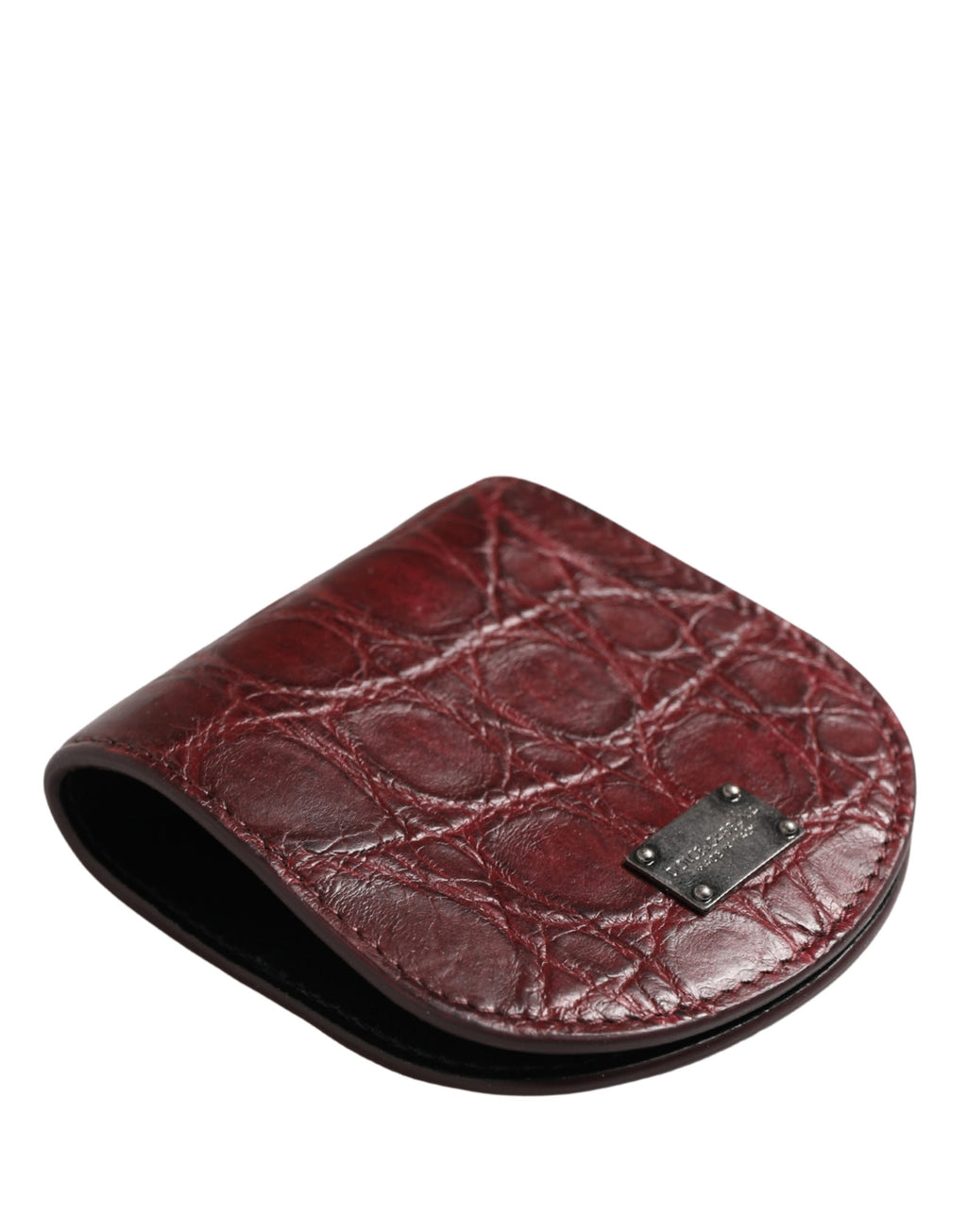 Portacondomi tascabile Dolce & Gabbana in pelle esotica bordeaux