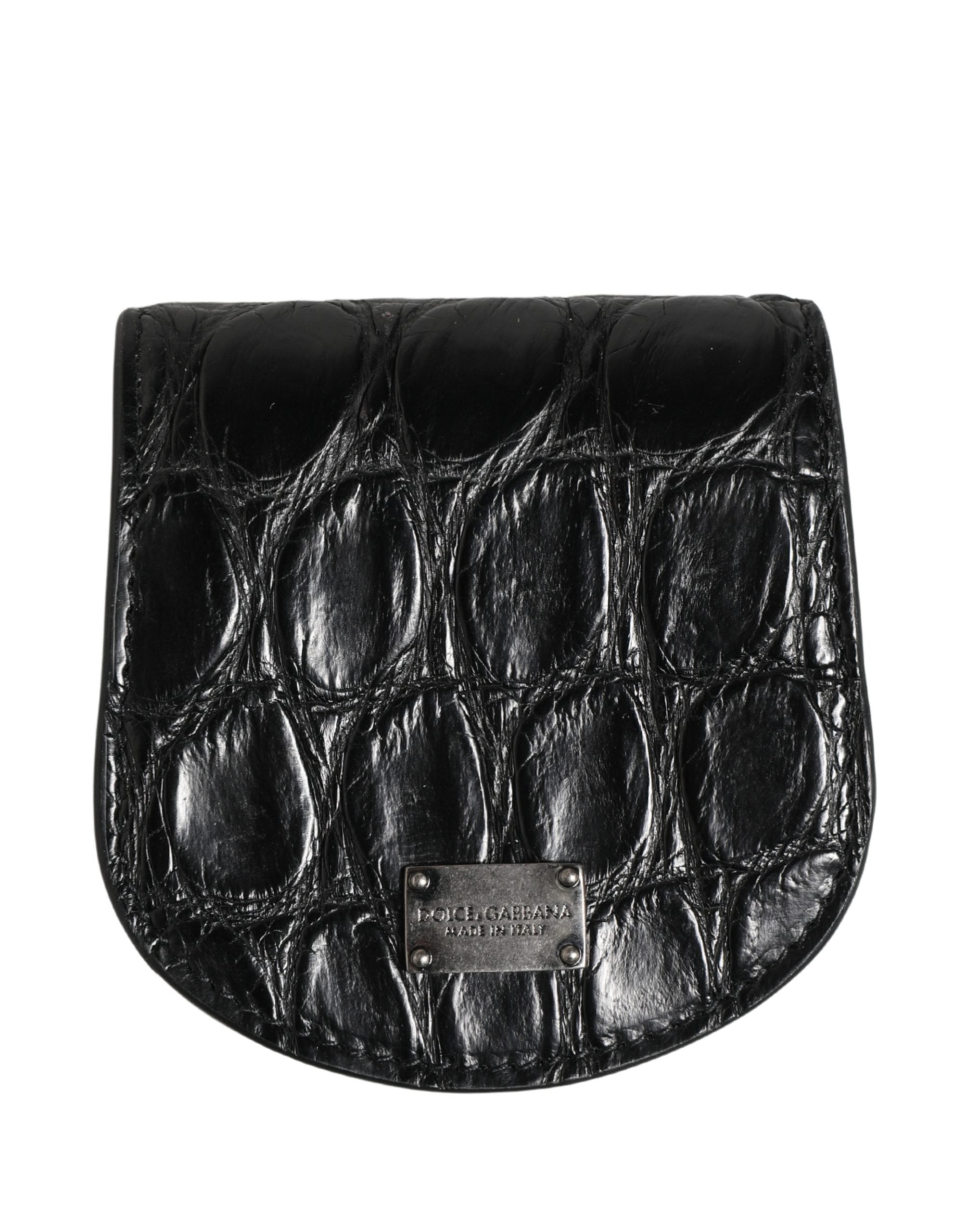 Portacondom Dolce & Gabbana in Pelle Esotica Nera a Borsellino
