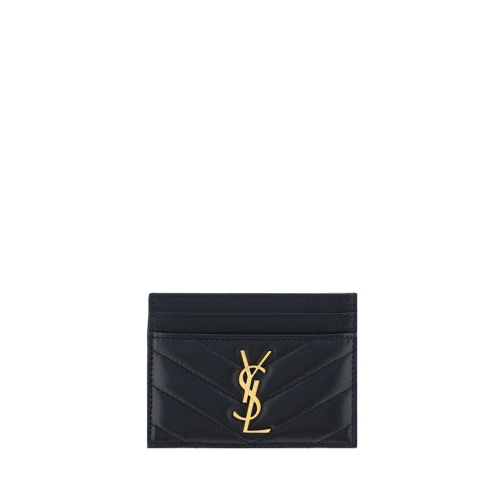 Portafoglio Saint Laurent nero in pelle di agnello Ovis Aries Aries