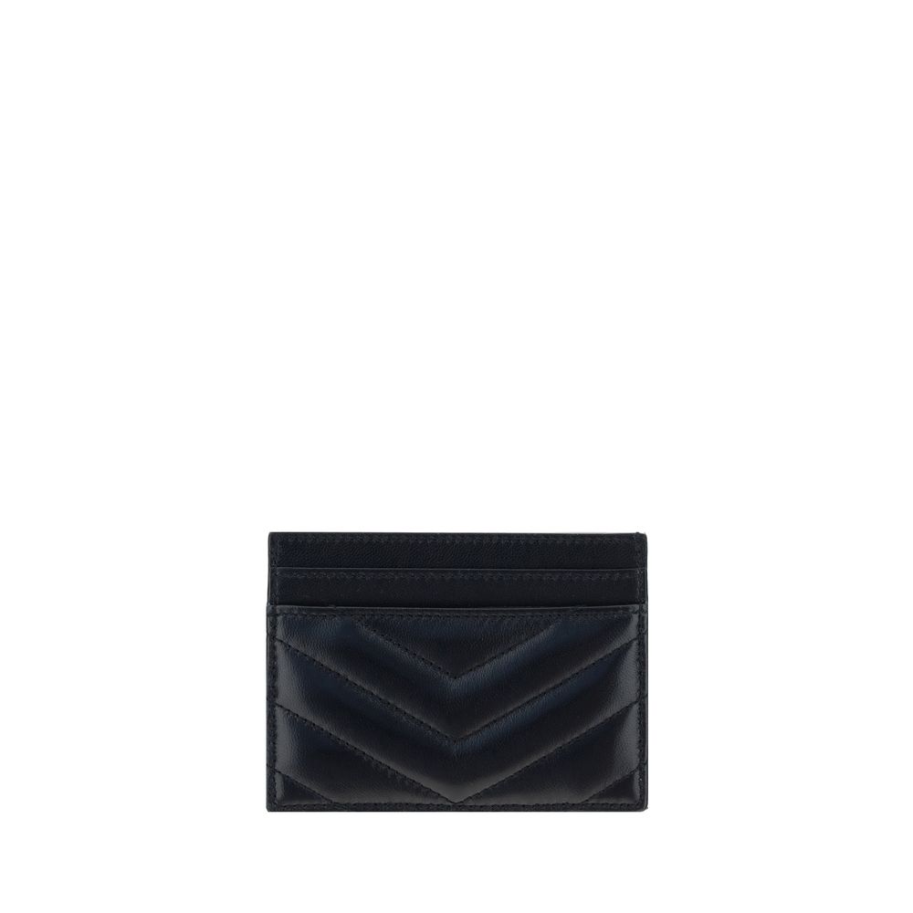 Portafoglio Saint Laurent nero in pelle di agnello Ovis Aries Aries