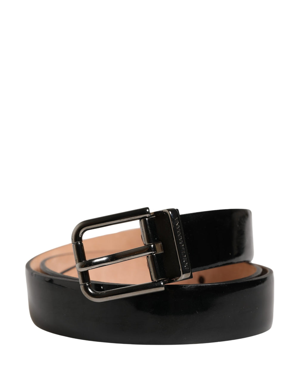 Cintura Dolce & Gabbana da uomo nera in pelle classica con fibbia in metallo