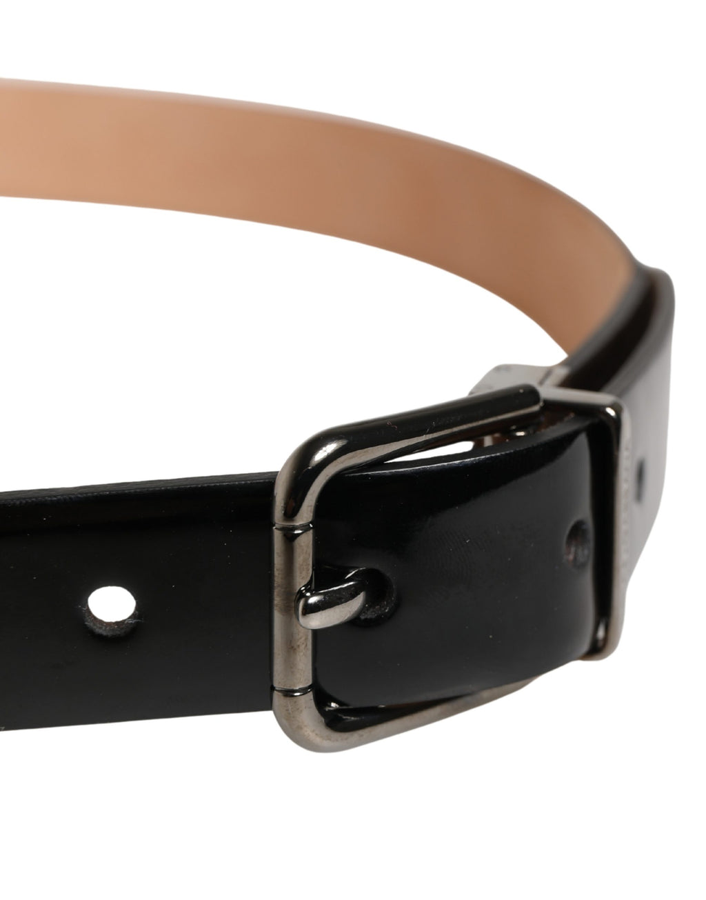 Cintura Dolce & Gabbana da uomo nera in pelle classica con fibbia in metallo