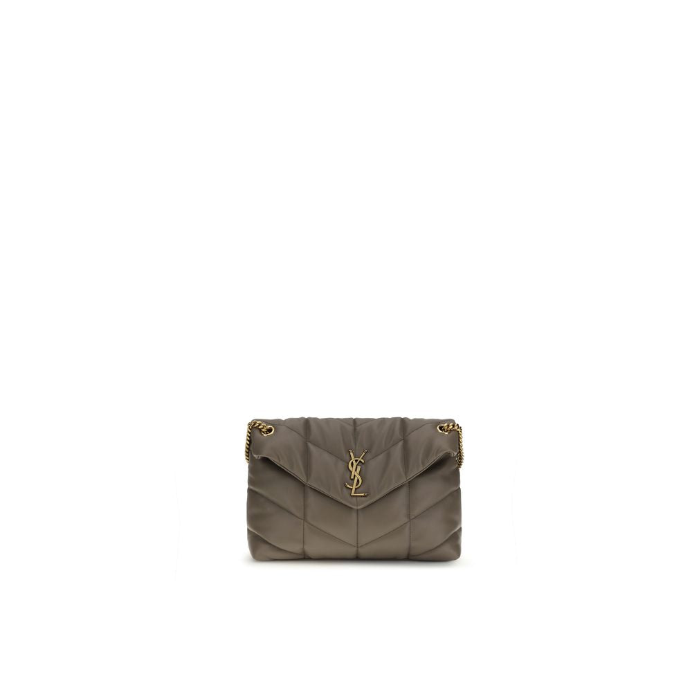 Borsa a Spalla Saint Laurent Grigia in Pelle di Agnello