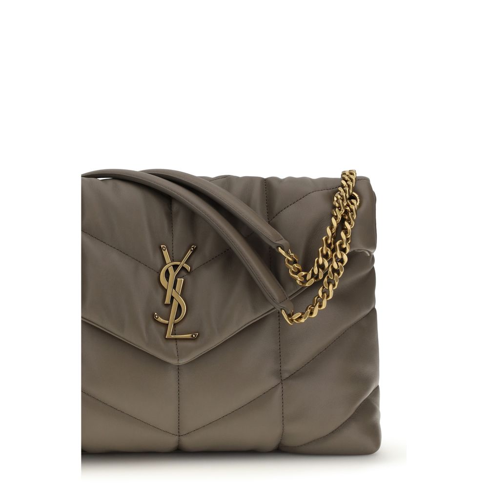 Borsa a Spalla Saint Laurent Grigia in Pelle di Agnello
