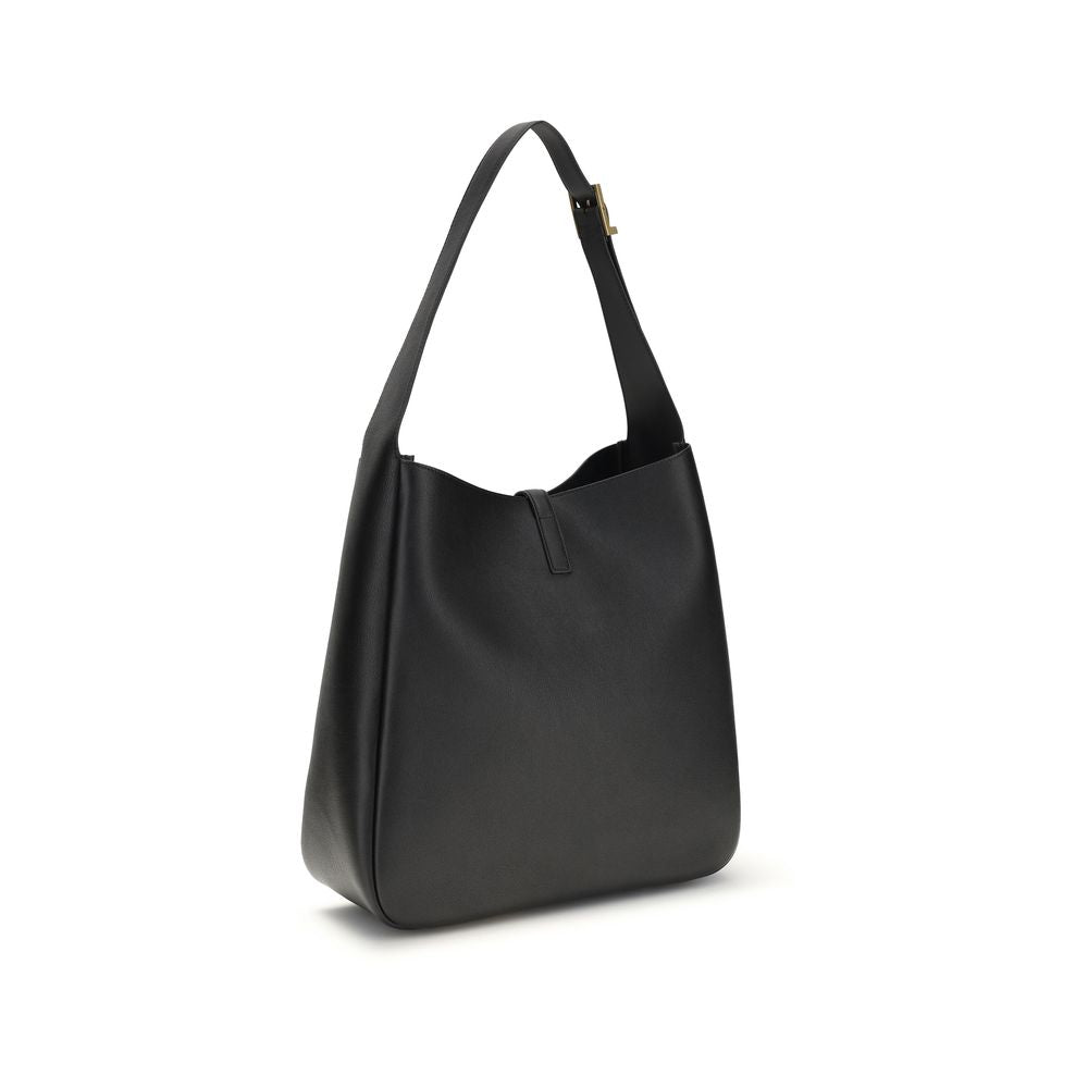 Borsa a tracolla Saint Laurent in pelle di vitello nera Bos Taurus