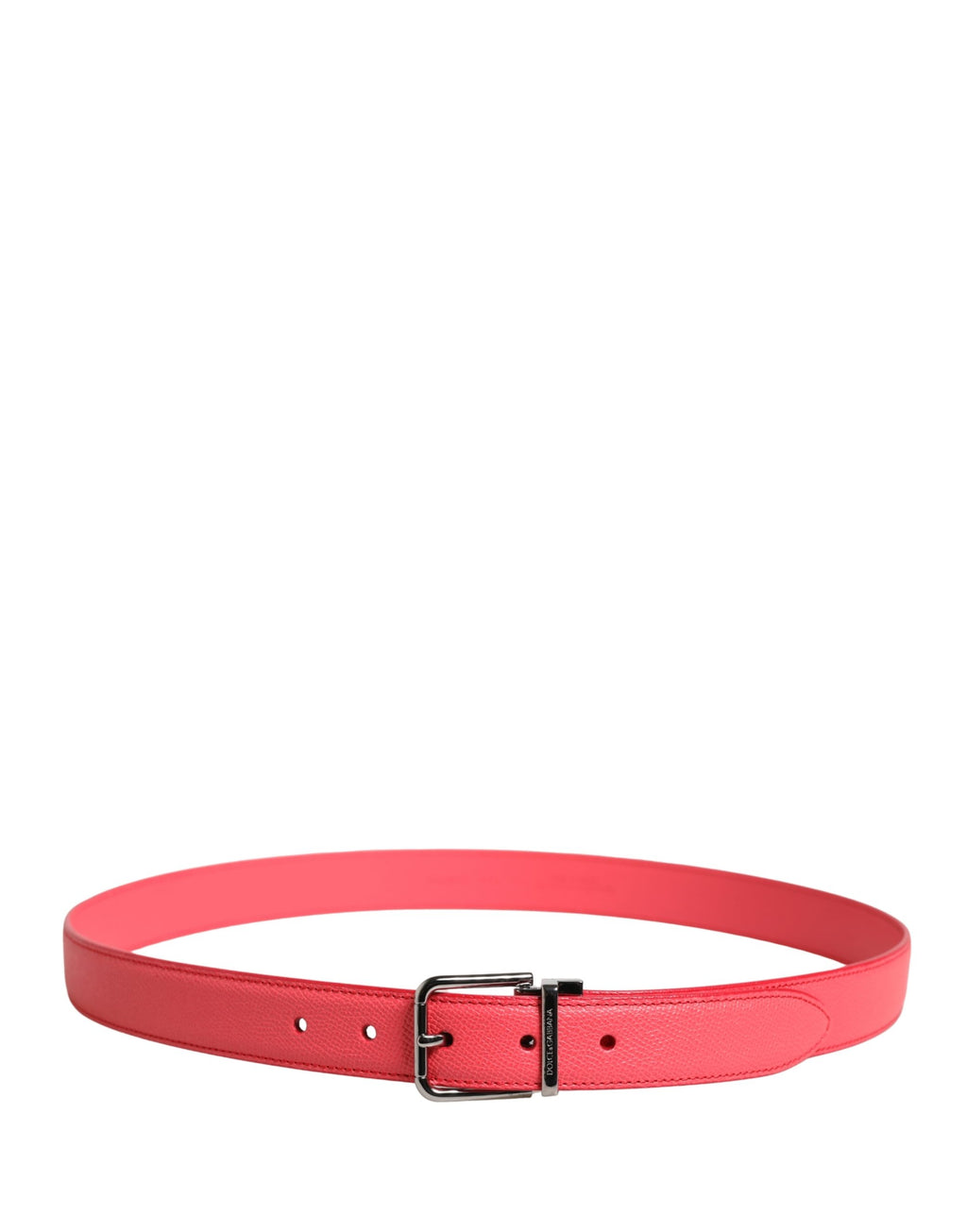 Dolce & Gabbana Cintura in pelle di vitello rosa con fibbia in metallo argentato