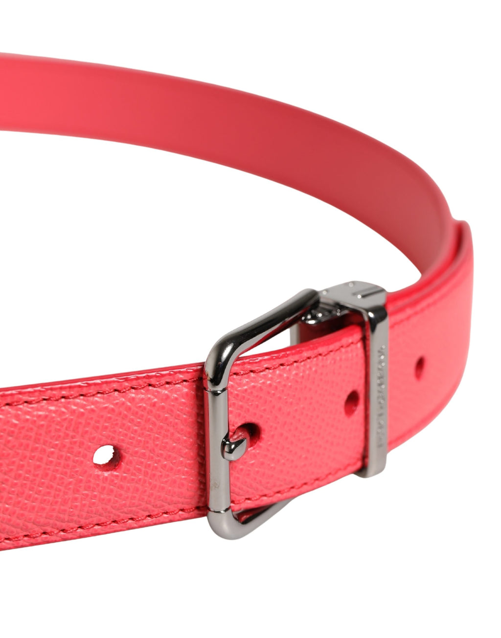 Dolce & Gabbana Cintura in pelle di vitello rosa con fibbia in metallo argentato