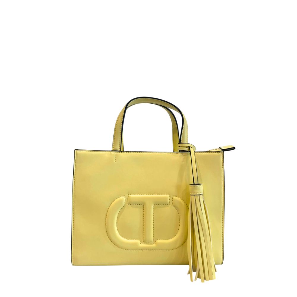 Borsa a mano Twinset da donna in PU gialla