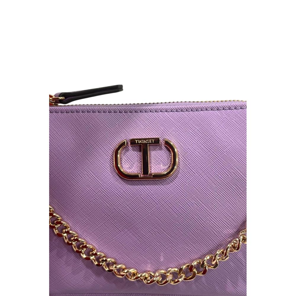 Borsa a spalla Twinset in PU viola da donna