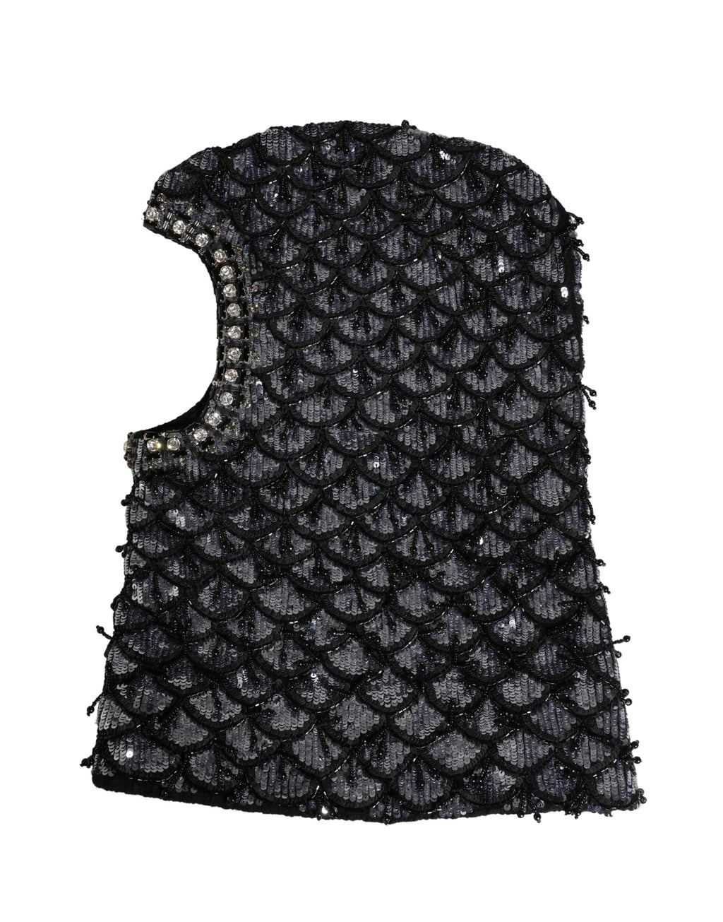 Dolce & Gabbana Passamontagna Nero in Lana con Cristalli