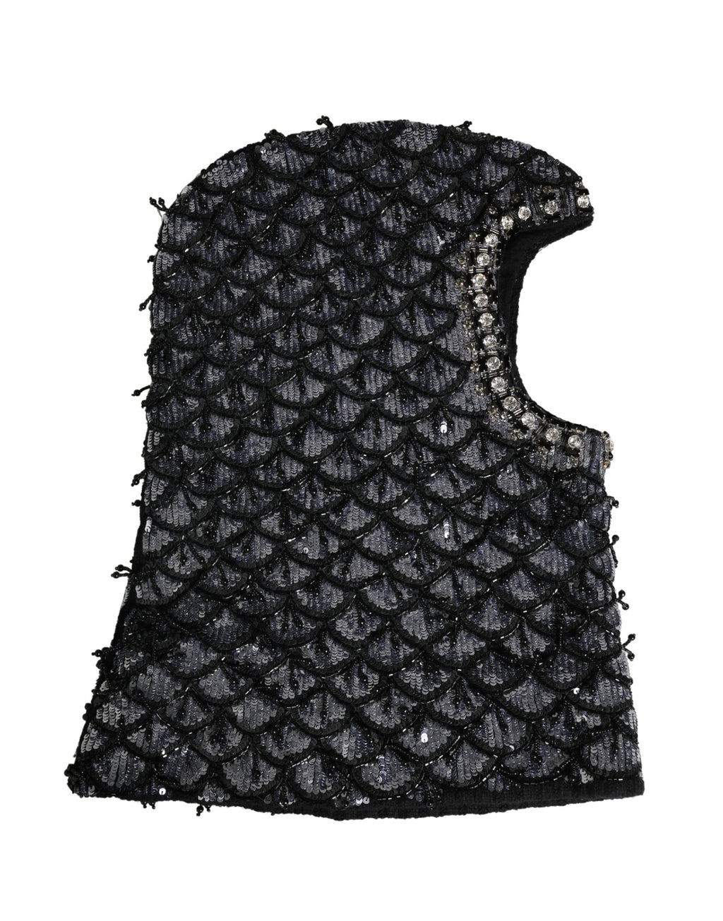 Dolce & Gabbana Passamontagna Nero in Lana con Cristalli