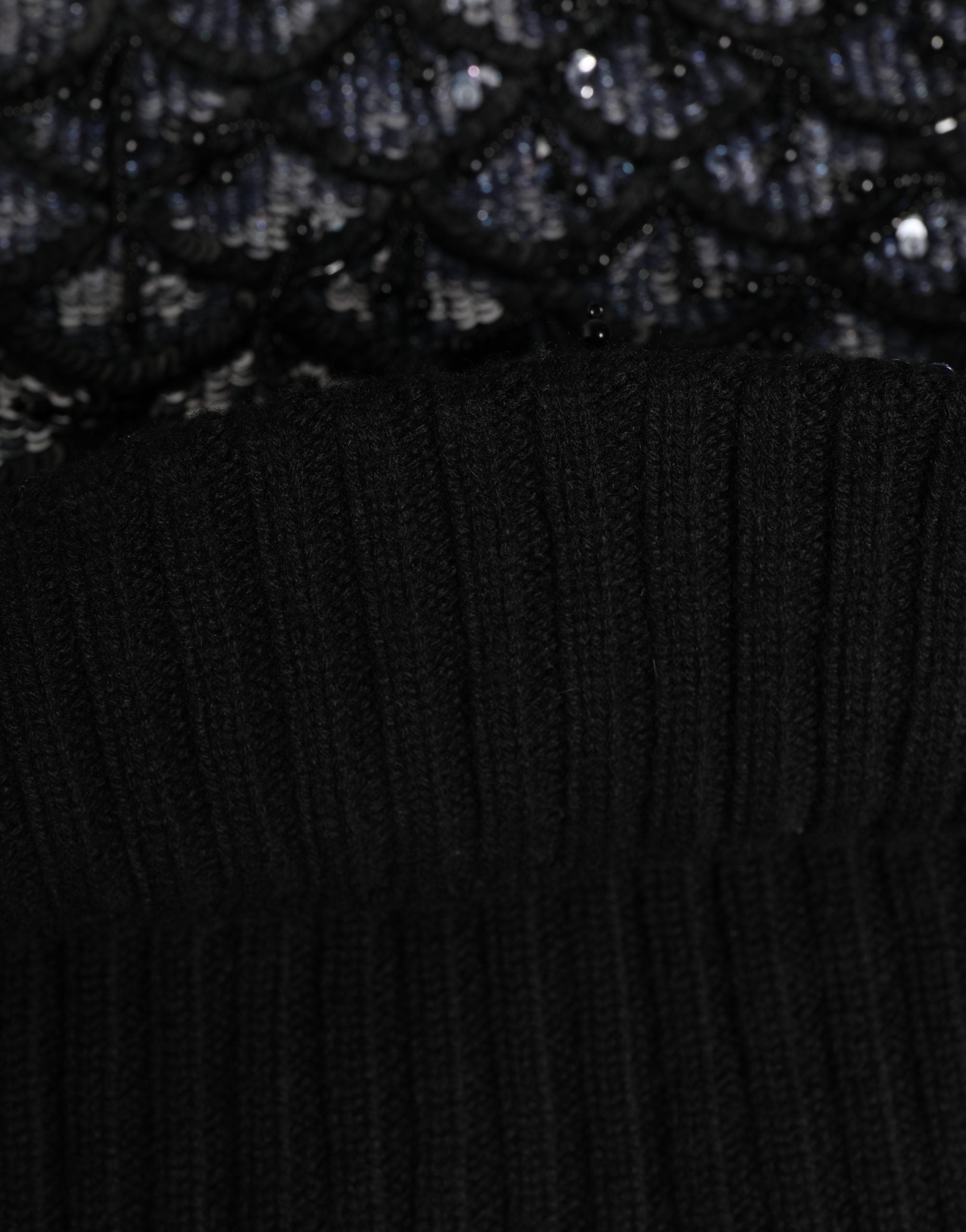 Dolce & Gabbana Passamontagna Nero in Lana con Cristalli