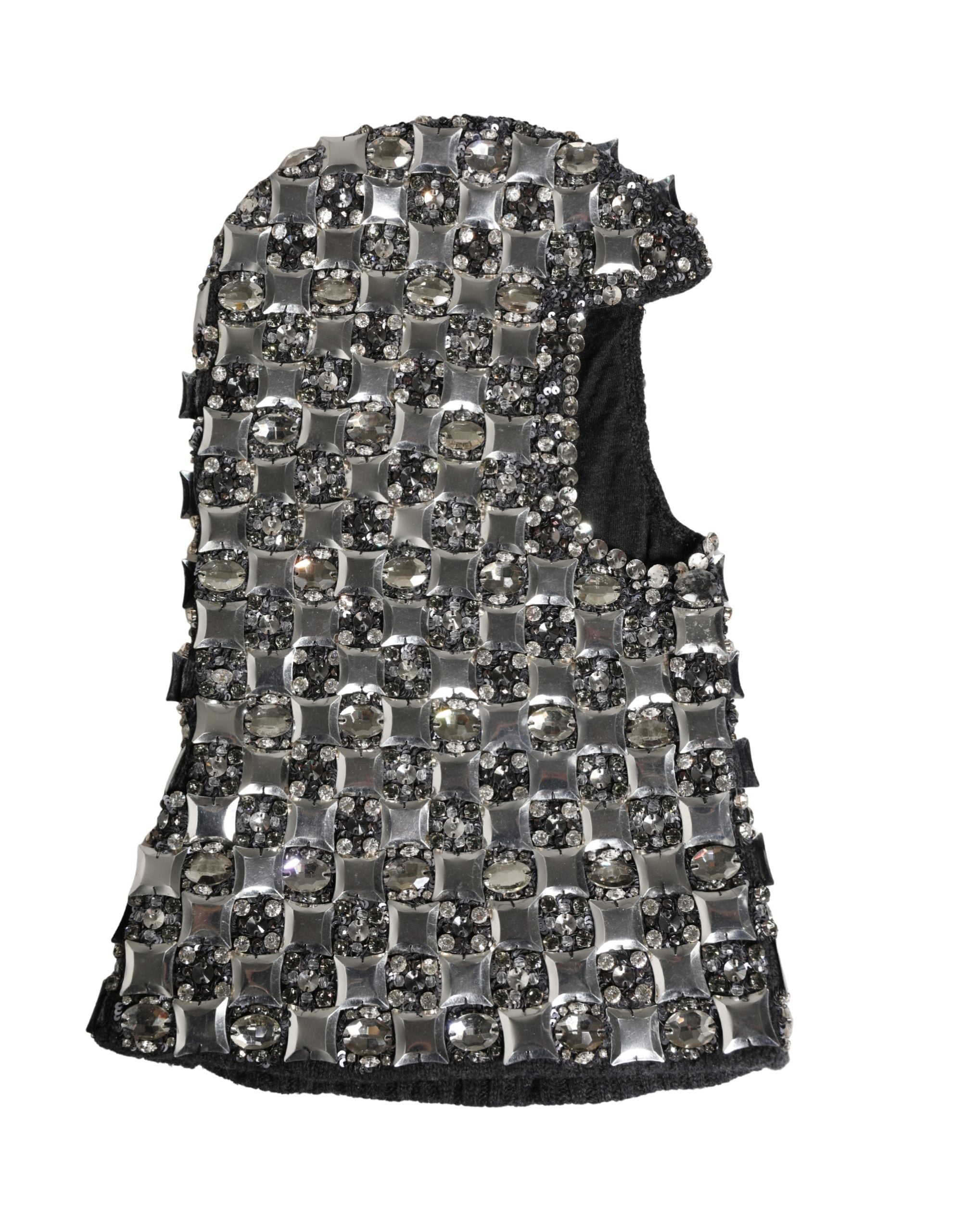 Dolce & Gabbana Passamontagna in lana nera con cristalli