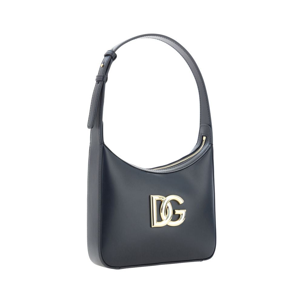 Borsa a Spalla Dolce & Gabbana in Pelle di Vitello Nera Bos Taurus