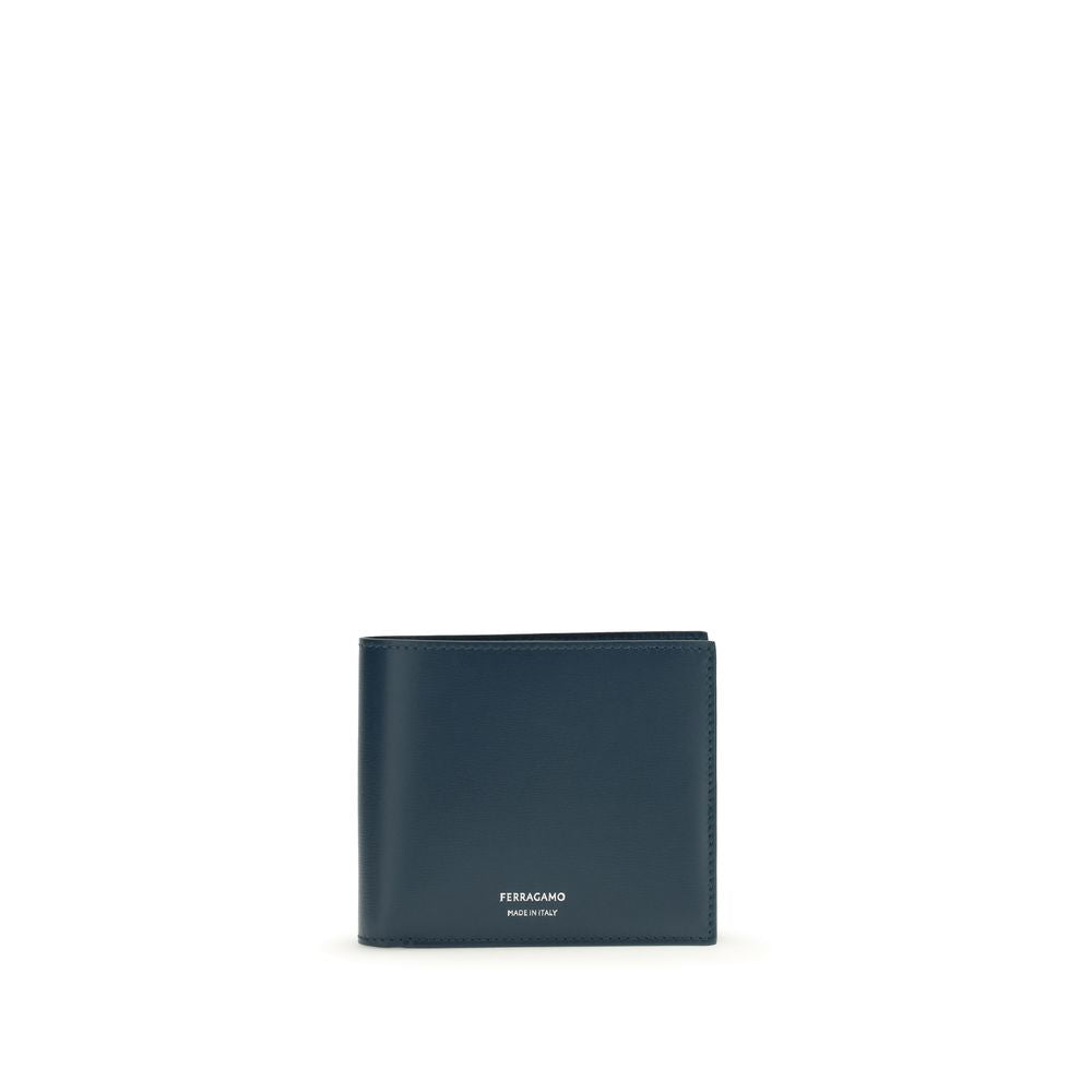 Portafoglio Ferragamo in pelle di vitello blu Bos Taurus