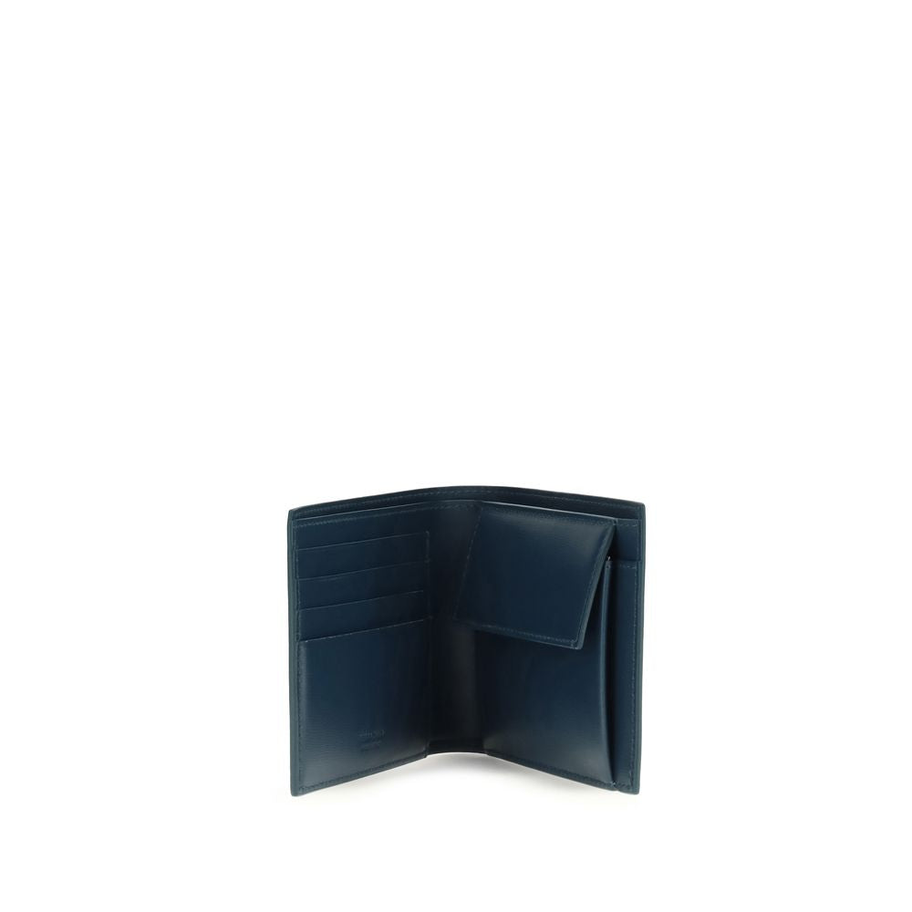 Portafoglio Ferragamo in pelle di vitello blu Bos Taurus