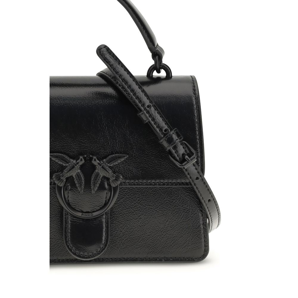 Borsa a mano PINKO in pelle di capra nera