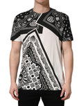 T-shirt girocollo in cotone con bandana bianco e nero Dolce & Gabbana