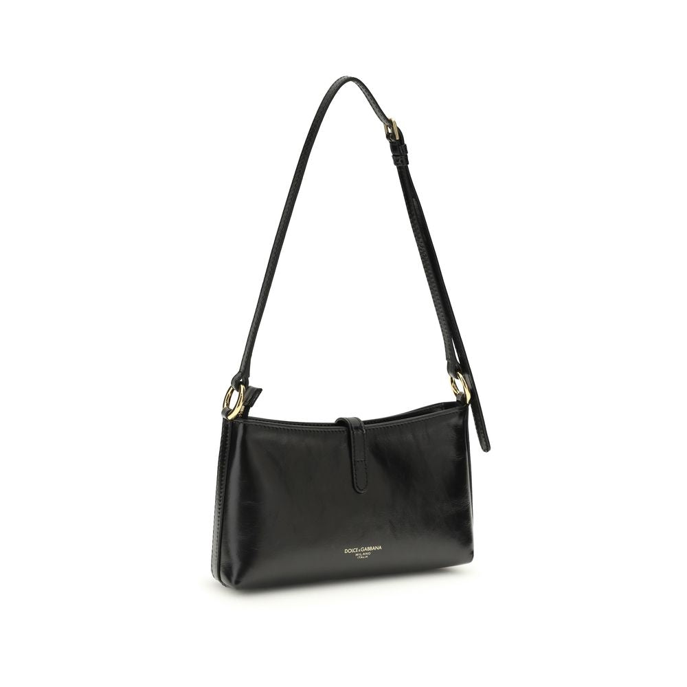 Borsa a Spalla Dolce & Gabbana in Pelle di Vitello Nera Bos Taurus