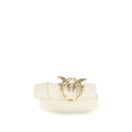 PINKO White Calf Leather Bos Taurus Regular Belt