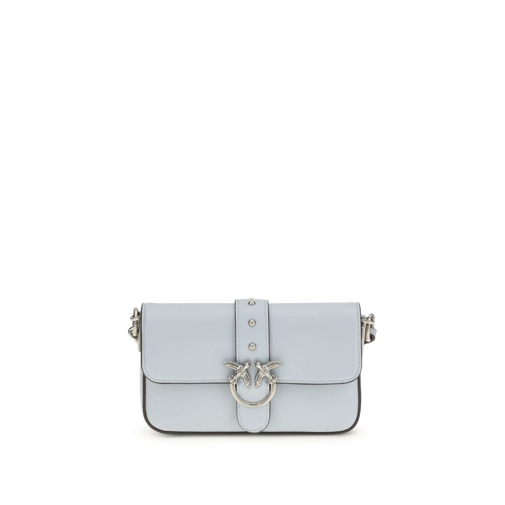 PINKO Borsa a Tracolla in Pelle di Vitello Blu