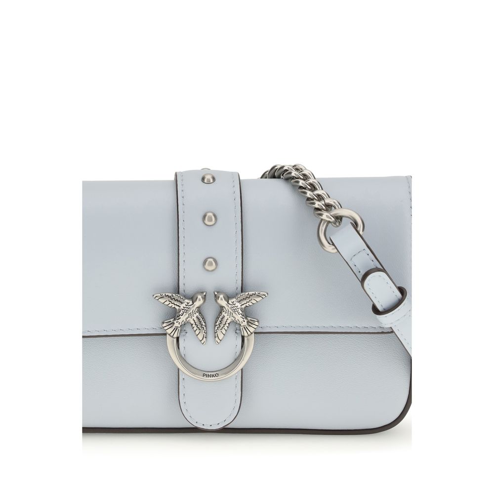 PINKO Borsa a Tracolla in Pelle di Vitello Blu