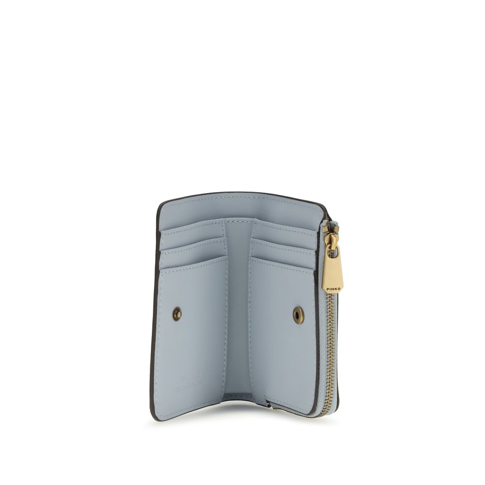 PINKO Portafoglio Bos Taurus in Pelle di Vitello Blu