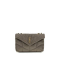 Borsa a spalla Saint Laurent Ovis Aries Aries in agnello grigio