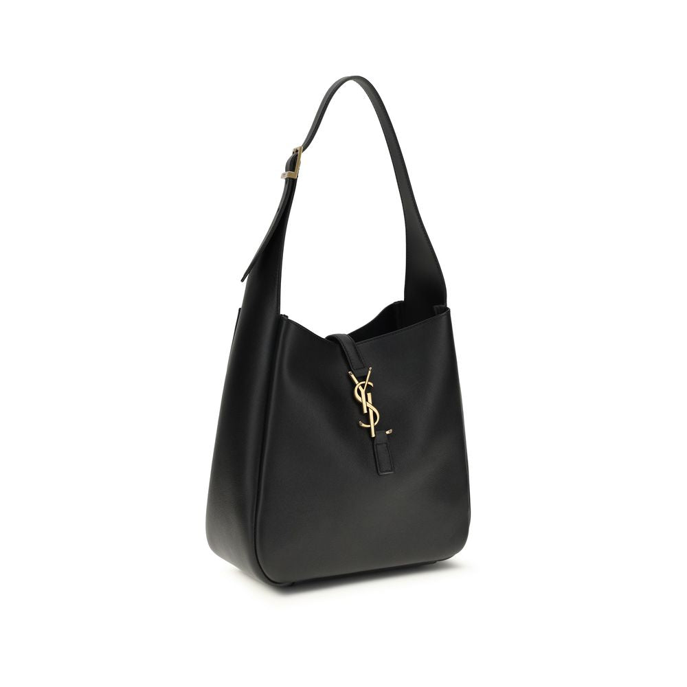 Borsa a tracolla Saint Laurent in pelle di vitello nera Bos Taurus
