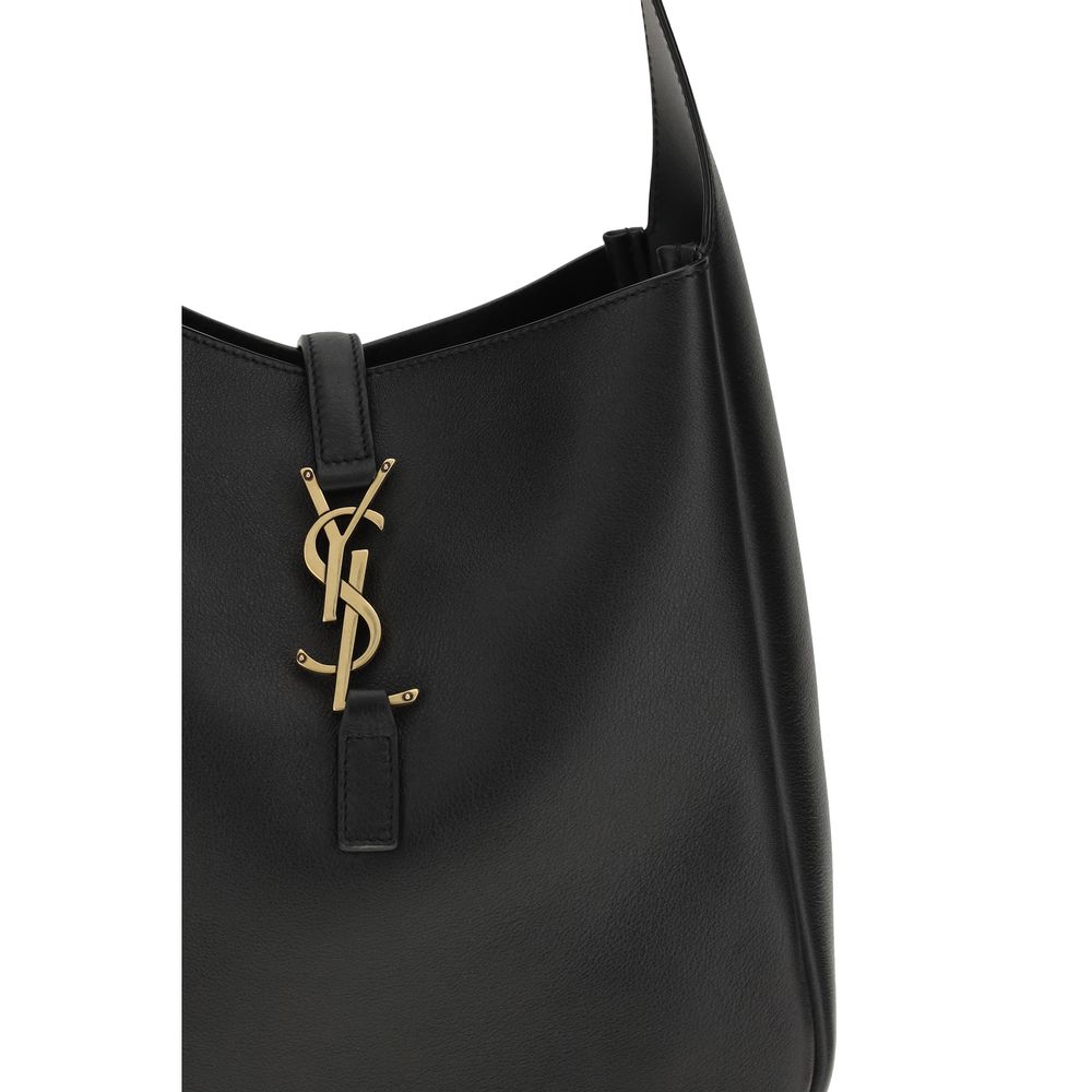 Borsa a tracolla Saint Laurent in pelle di vitello nera Bos Taurus