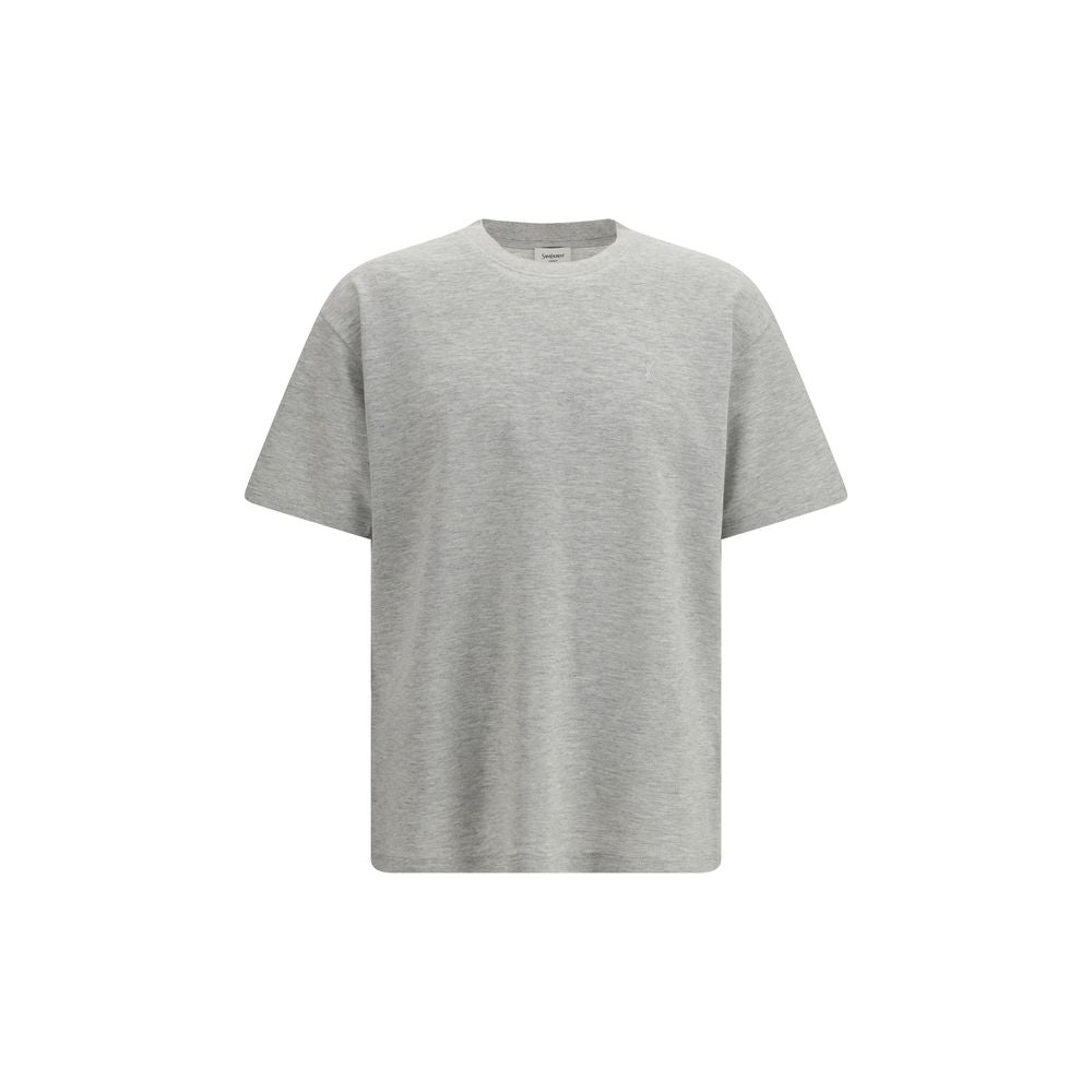 T-Shirt in cotone grigio Saint Laurent