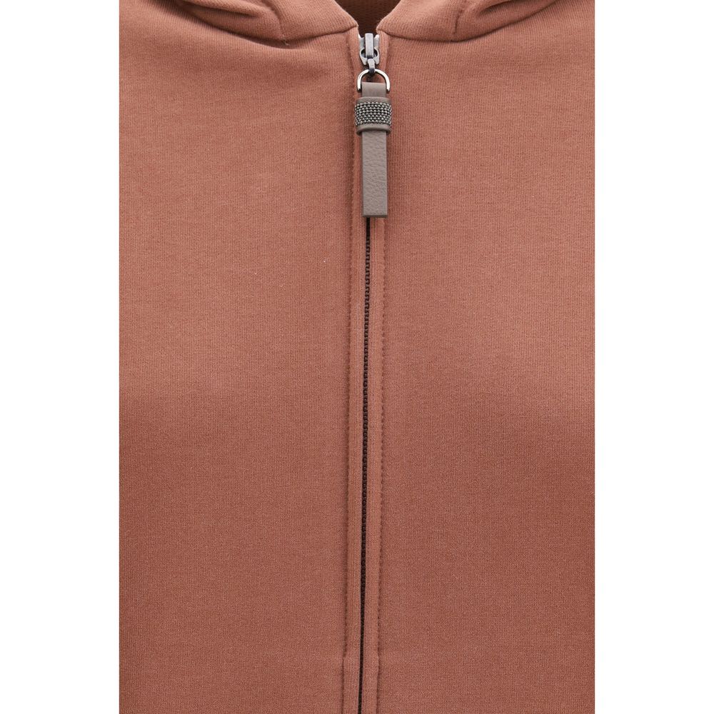 Felpa Brunello Cucinelli in cotone marrone