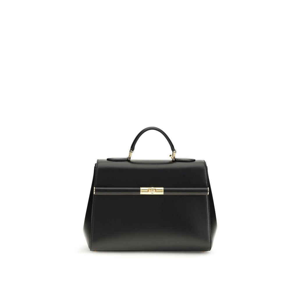 Borsa a spalla Dolce & Gabbana in pelle di vitello nera Bos Taurus