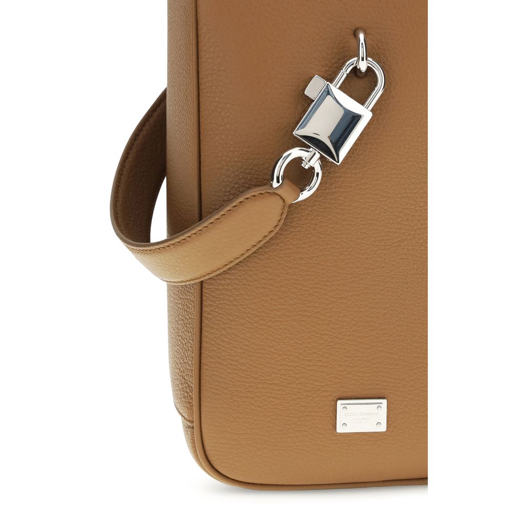 Borsa Dolce & Gabbana in pelle di vitello marrone Bos Taurus