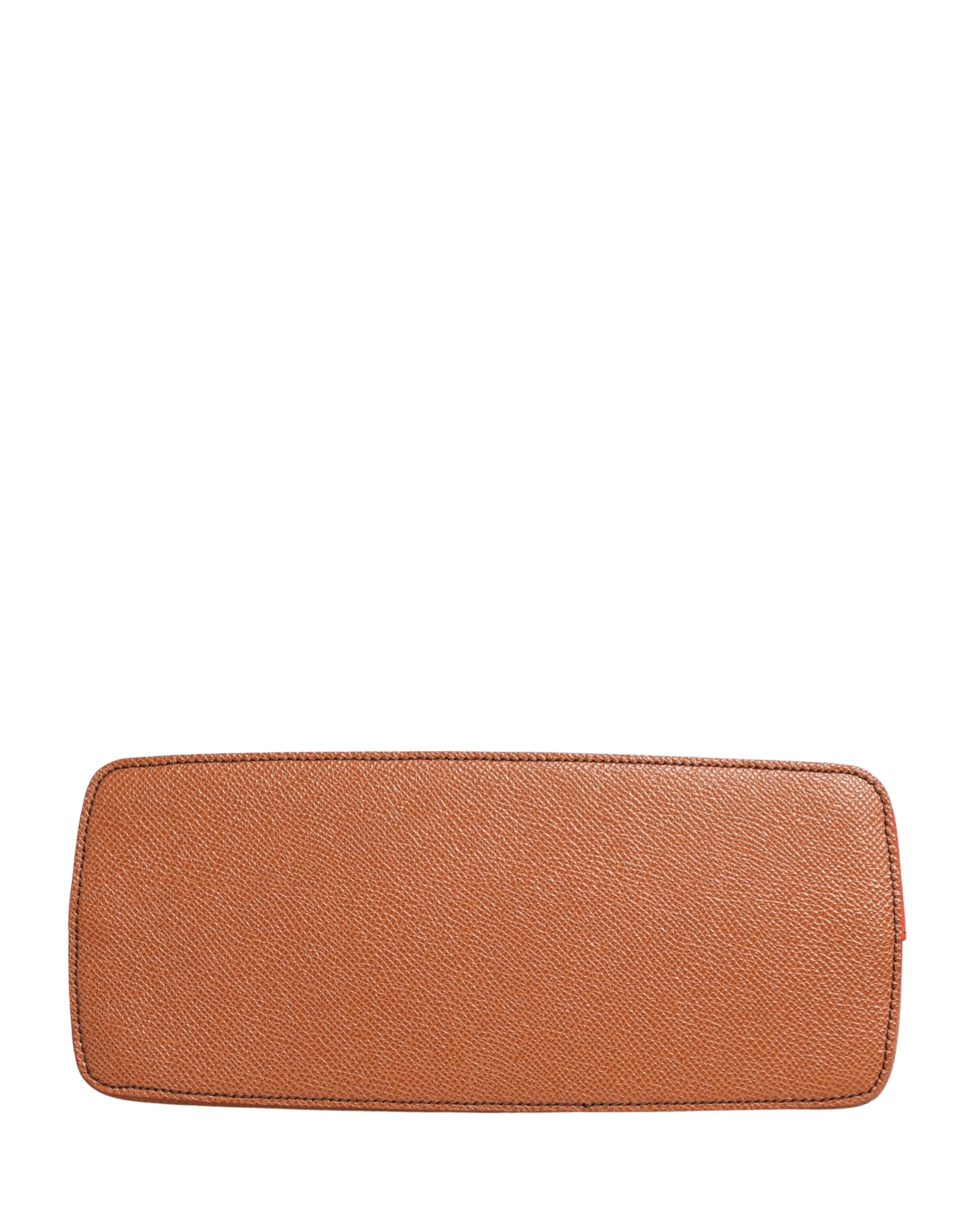 Dolce & Gabbana Portafoglio da donna con cerniera e logo DG in pelle arancione beige