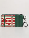 Portacarte/portafoglio Dolce & Gabbana in pelle di vitello verde con stampa logo monogram