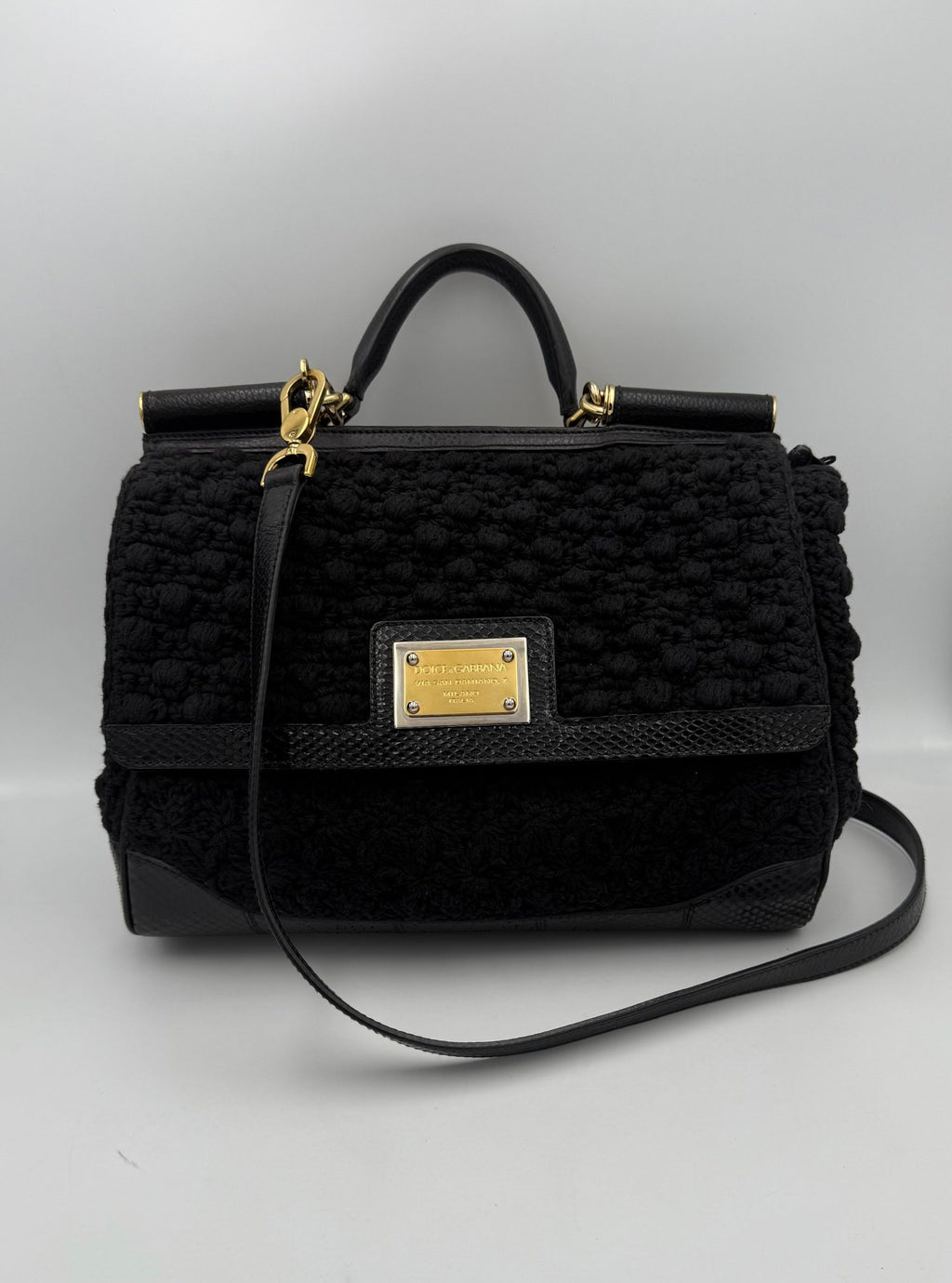 Dolce & Gabbana DOLCE & GABBANA Borsa Sicily in Pitone e Macramè