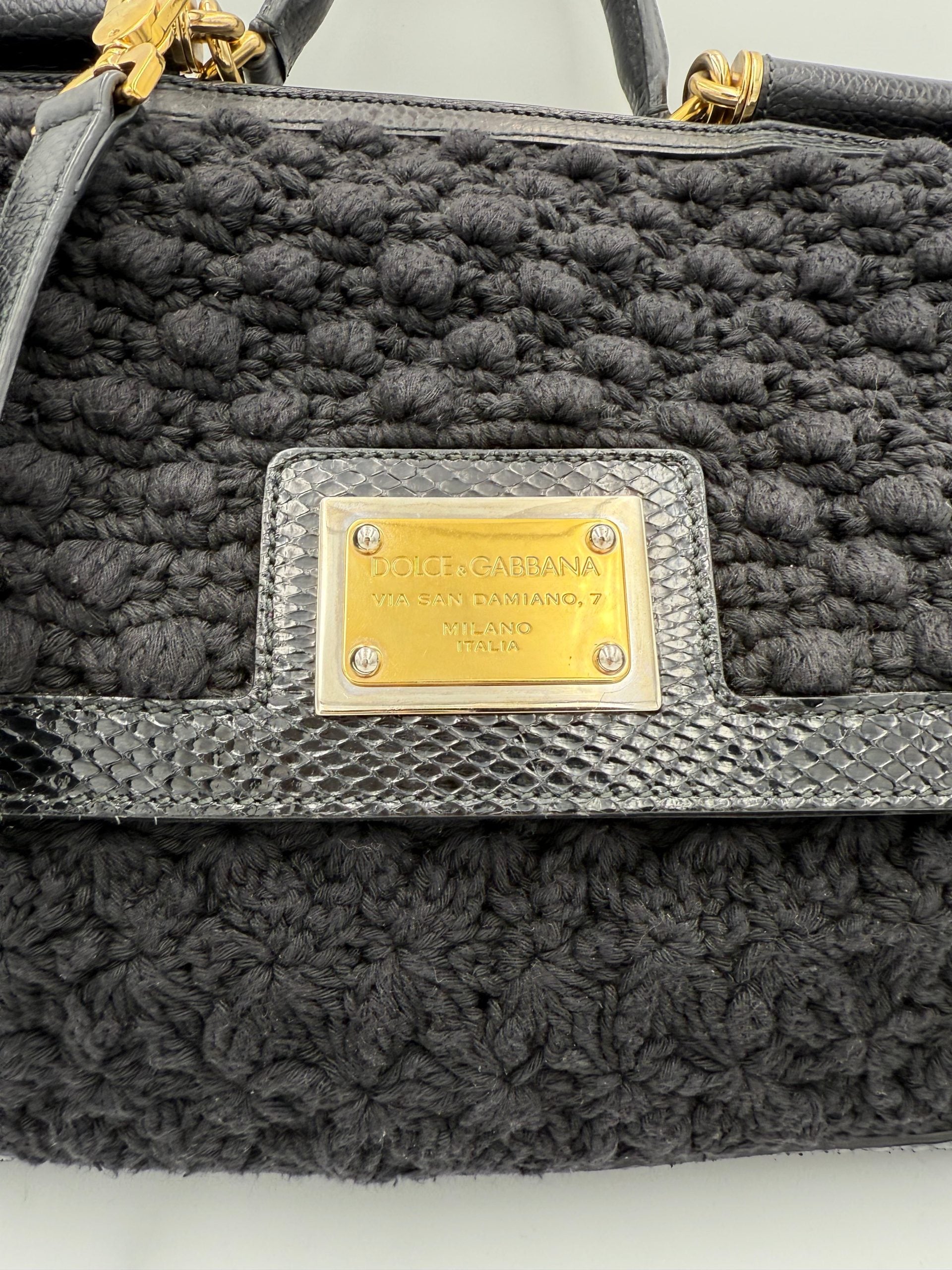 Dolce & Gabbana DOLCE & GABBANA Borsa Sicily in Pitone e Macramè