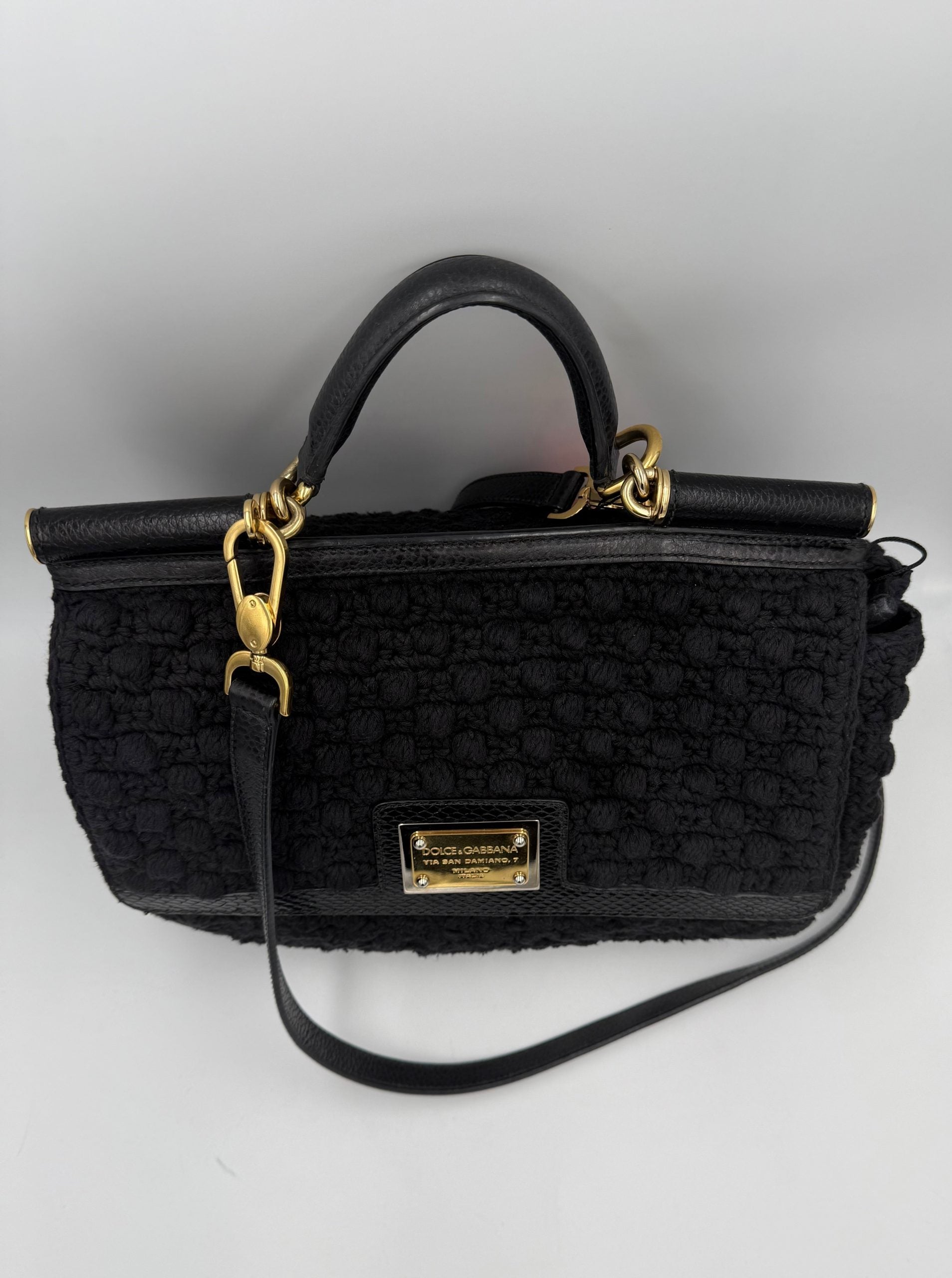 Dolce & Gabbana DOLCE & GABBANA Borsa Sicily in Pitone e Macramè