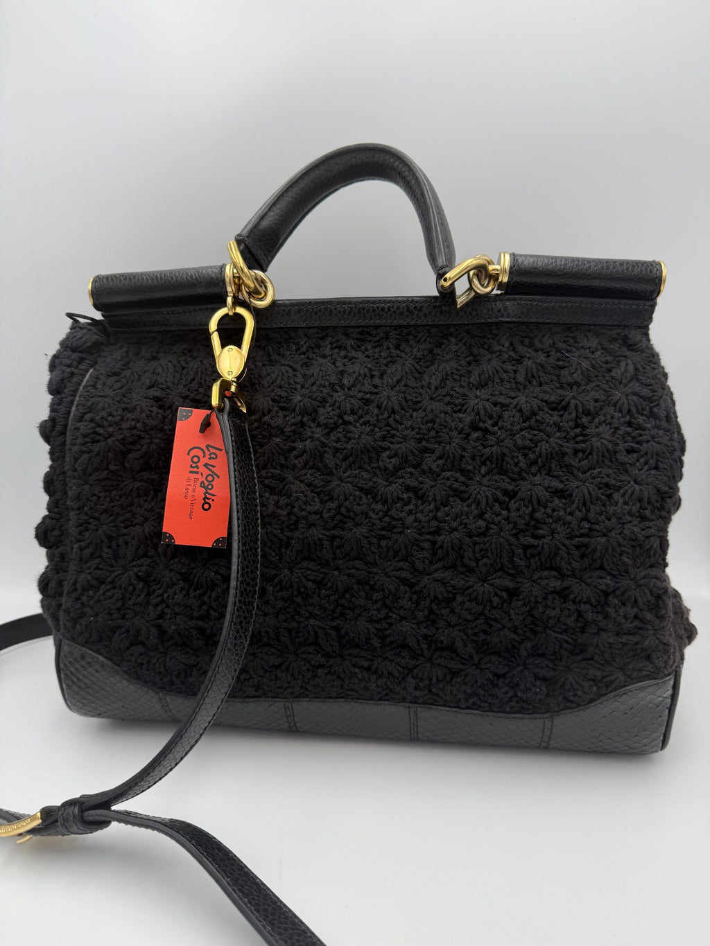 Dolce & Gabbana DOLCE & GABBANA Borsa Sicily in Pitone e Macramè