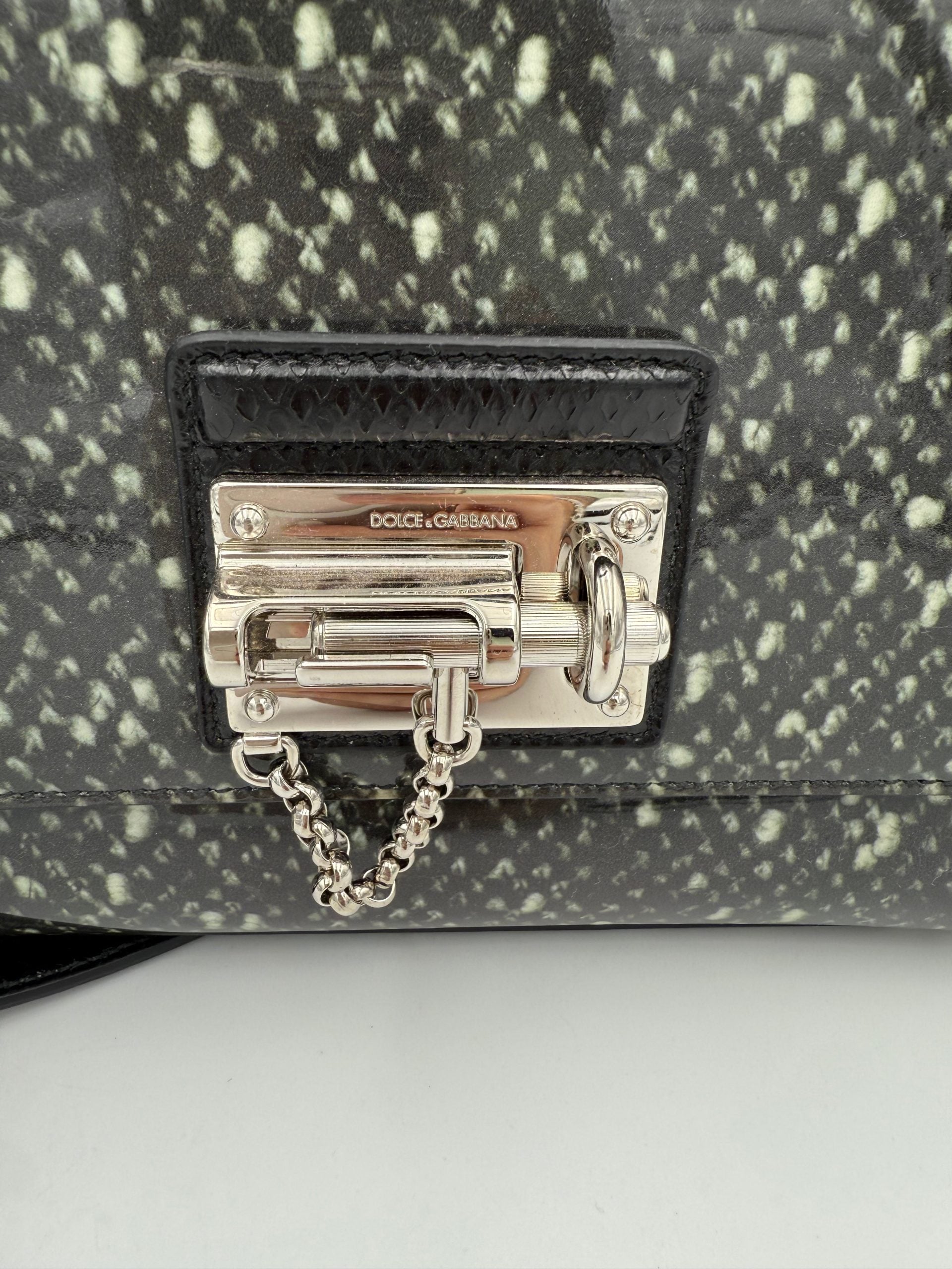 Dolce & Gabbana DOLCE & GABBANA Borsa a Mano Monica in Pitone e Vernice