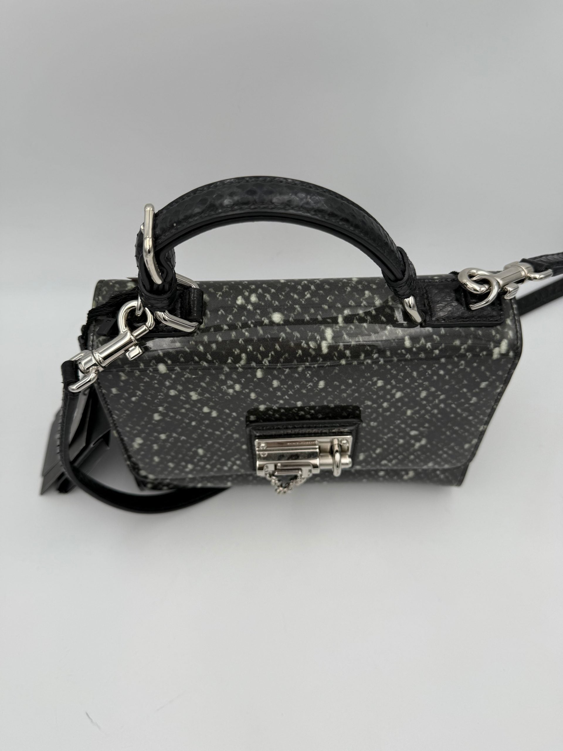 Dolce & Gabbana DOLCE & GABBANA Borsa a Mano Monica in Pitone e Vernice