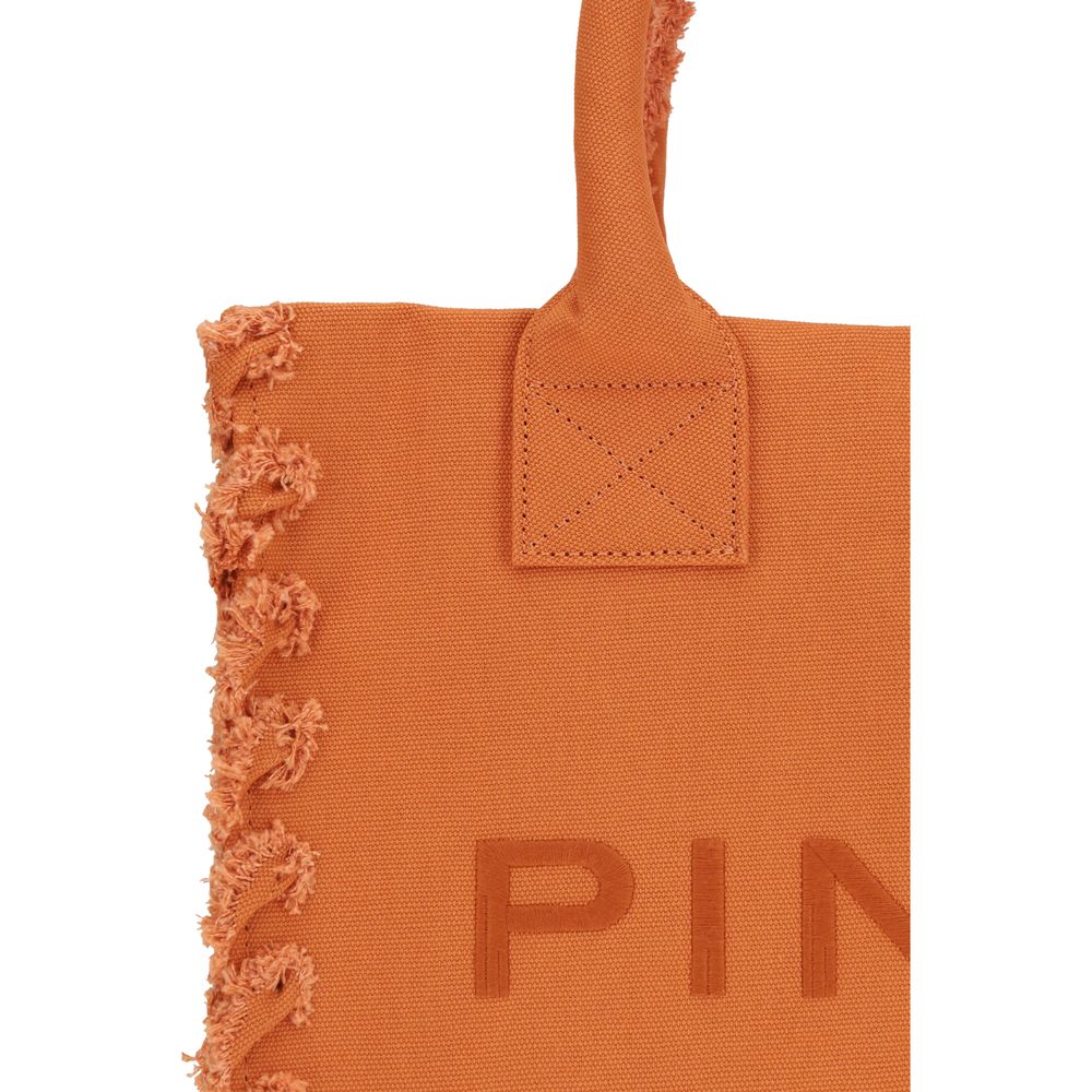 PINKO Borsa a Spalla in Cotone Arancione