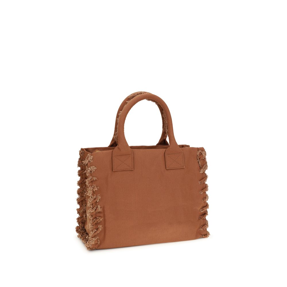 Borsa a spalla PINKO in cotone marrone