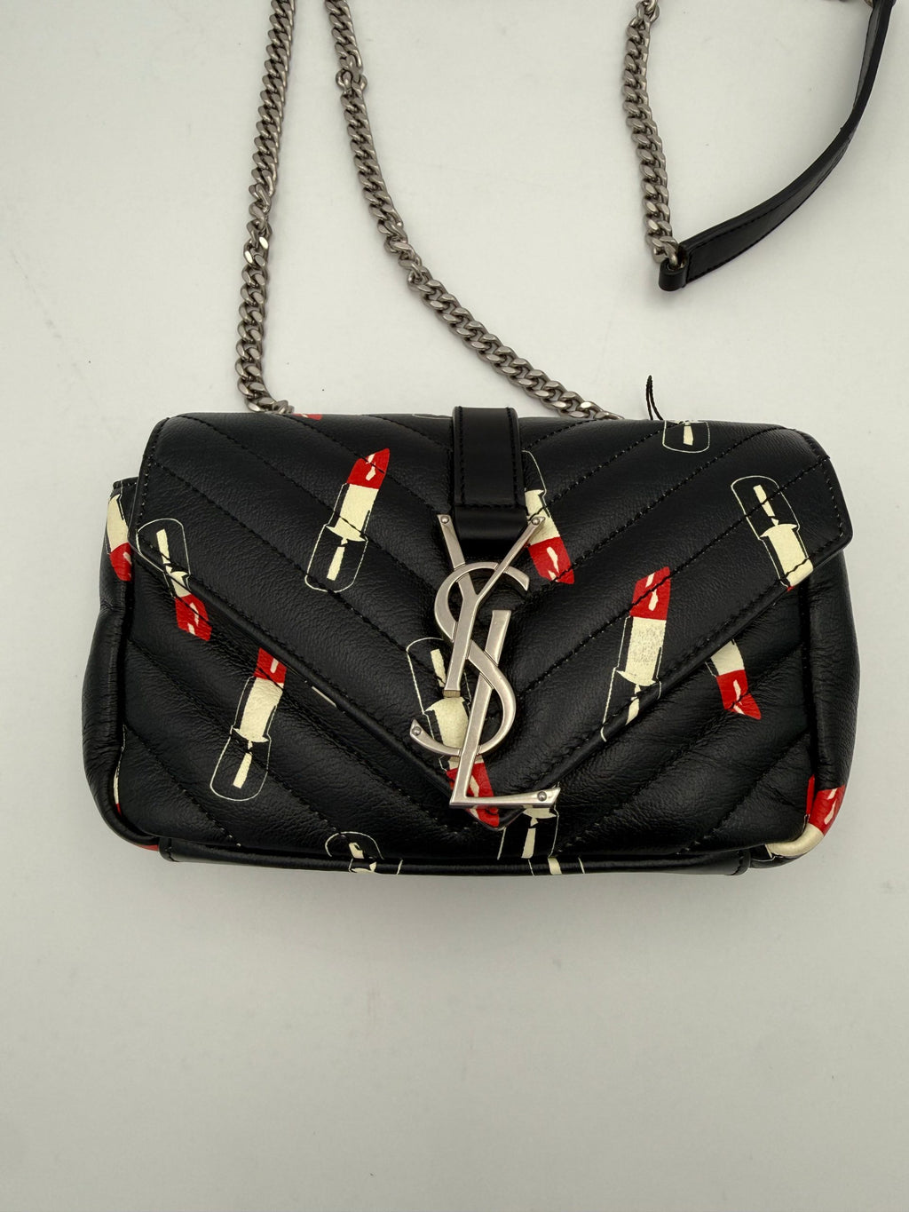 Saint Laurent MINI COLLEGE Borsa A Spalla In Pelle Lucida