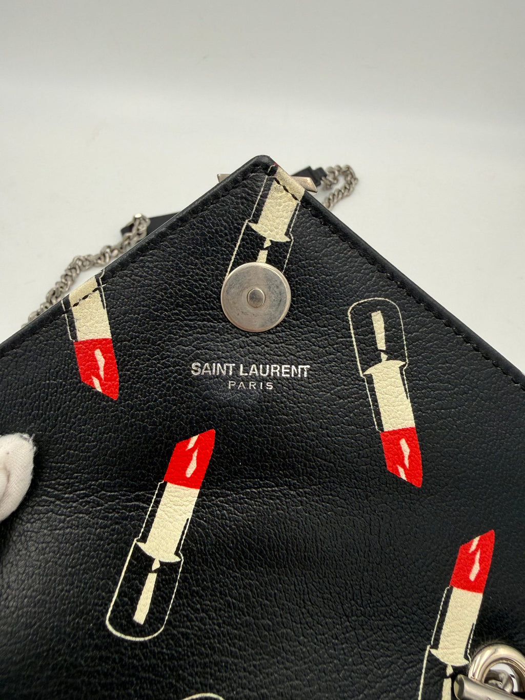Saint Laurent MINI COLLEGE Borsa A Spalla In Pelle Lucida