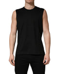 T-shirt canotta girocollo senza maniche nera Dolce & Gabbana