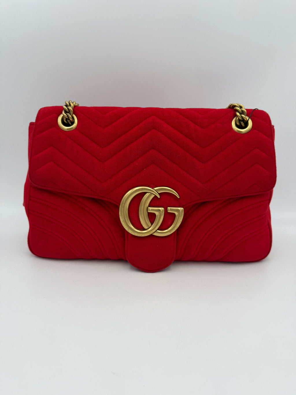 Gucci GUCCI MARMONT Borsa a mano in velluto rosso