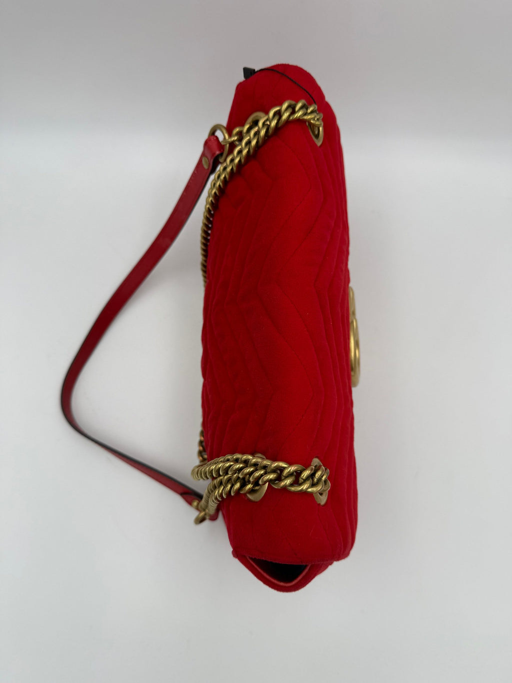 Gucci GUCCI MARMONT Borsa a mano in velluto rosso